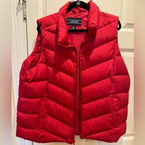 Lands' End Red 2X plus size Packable Puffer Vest